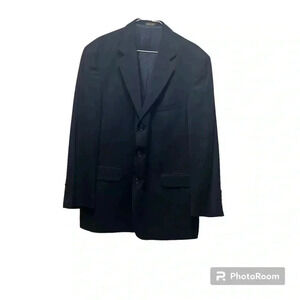 Stafford Suit Coat Jacket, Dark Blue, Size 42R, 100% Wool, Button Closure